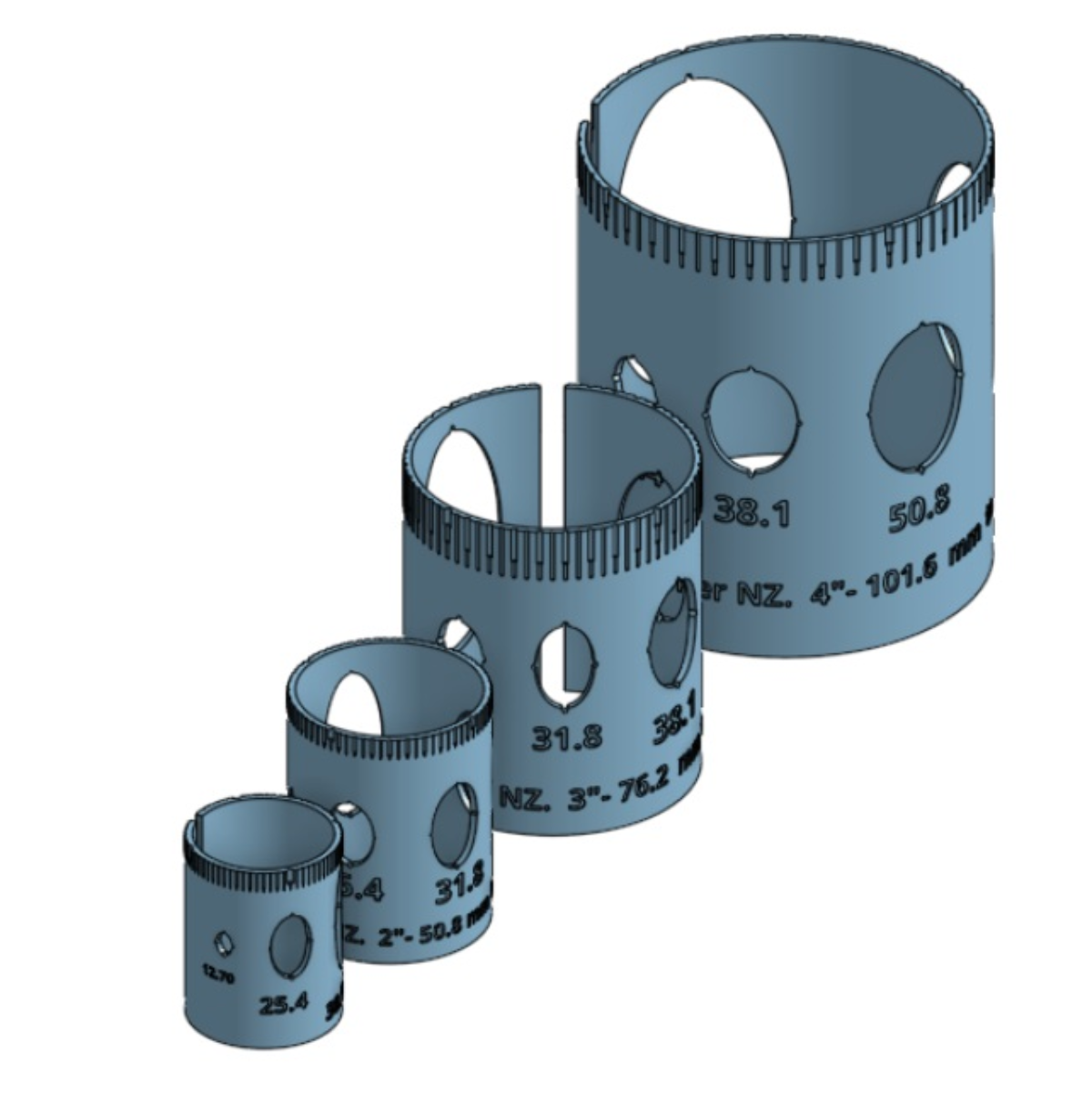 Branch pulling hole jig 1.5, 2 , 3 & 4 "O.D.